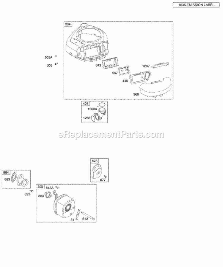 Air Cleaner Blower Housing Exhaust System Diagram and Parts List for 216802-0108-E1  Briggs and Stratton Engine